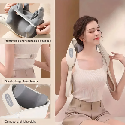 Rechargable Neck Massager + Heat Function – Your Portable Relaxation Partner! ✨